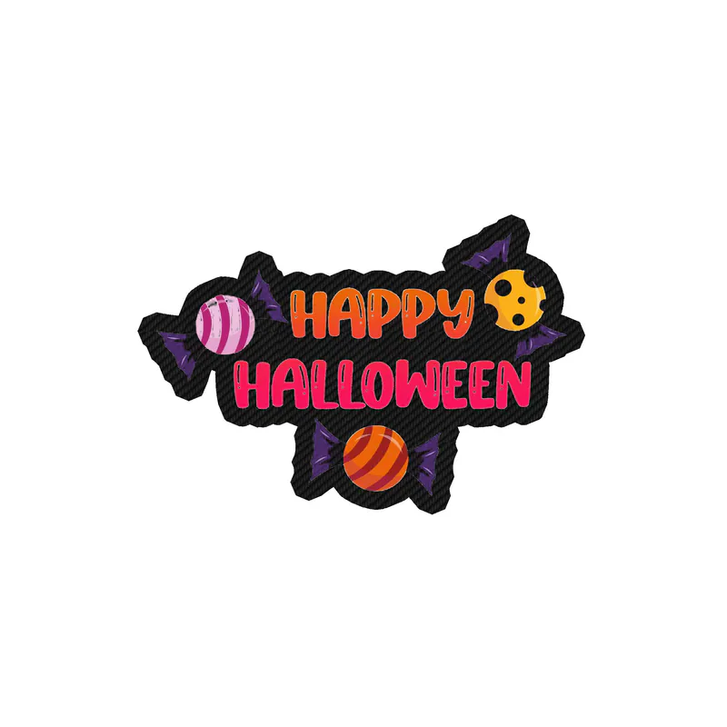 Happy Halloween Carbon Fiber Vinyl Decal - Custom Size