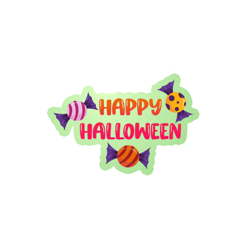 Happy Halloween Glow in the Dark Vinyl Decal - Custom Size
