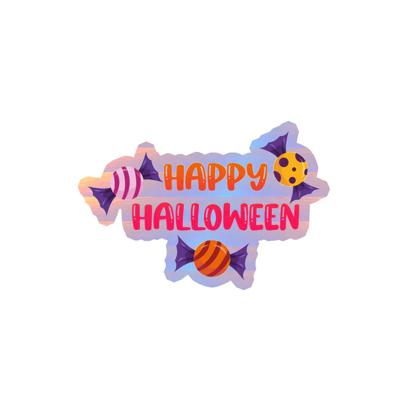 Happy Halloween Holographic Vinyl Decal - Custom Size