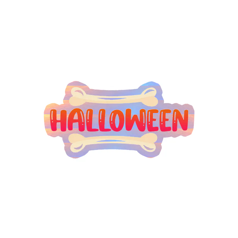 Halloween Holographic Vinyl Decal - Custom Size