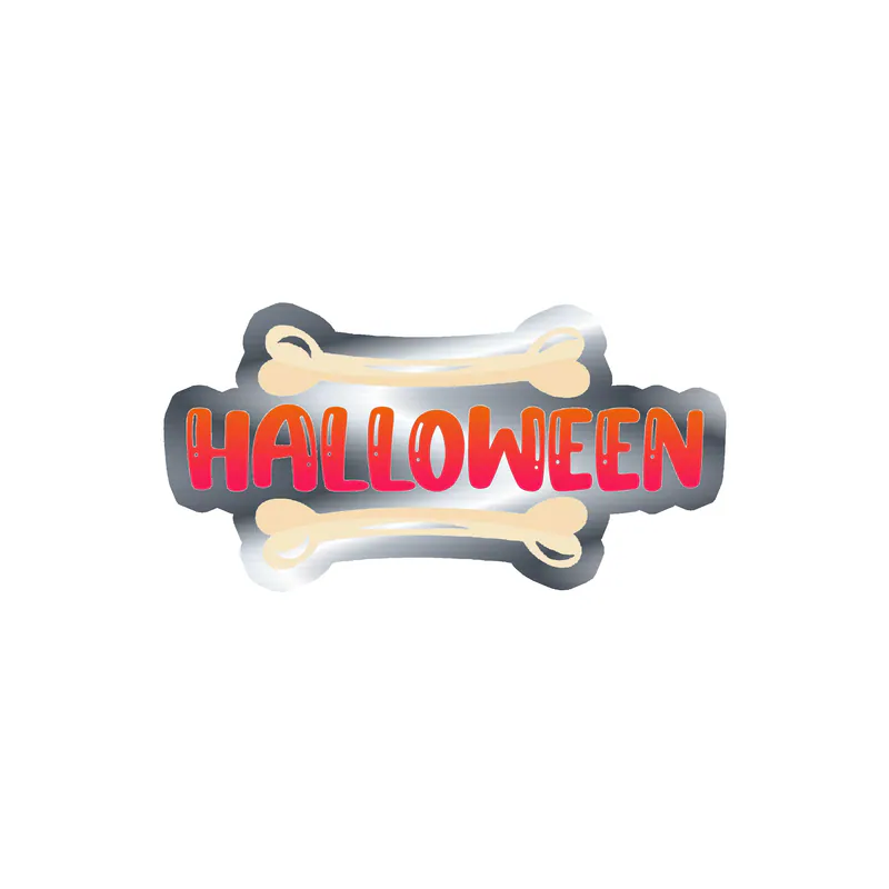Halloween Silver Chrome Vinyl Decal - Custom Size