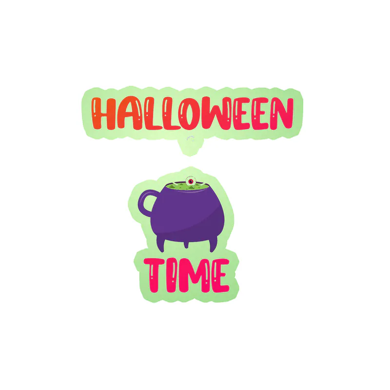 Halloween Time Glow in the Dark Vinyl Decal - Custom Size