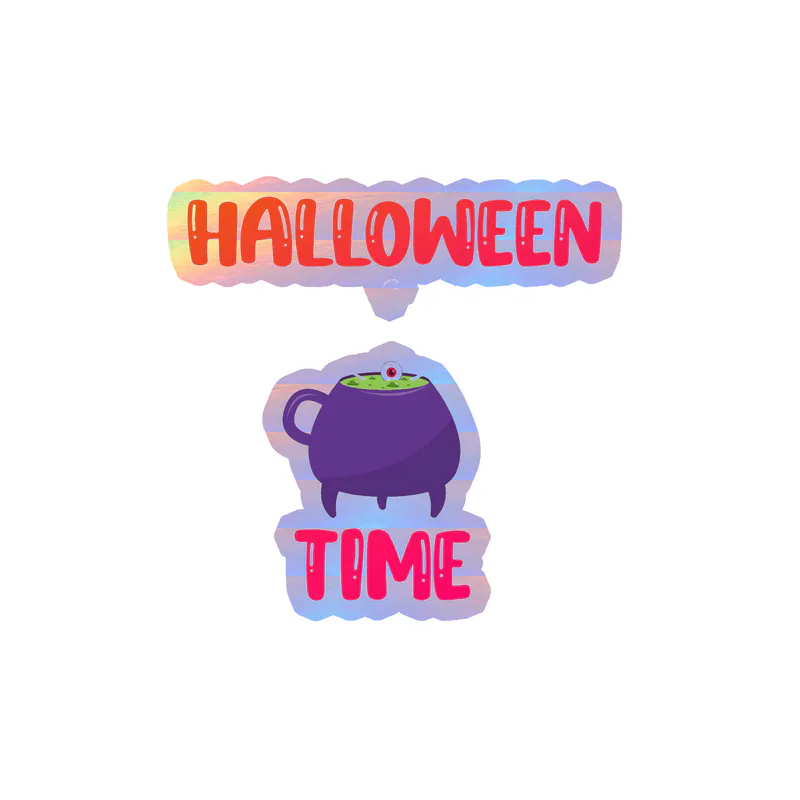 Halloween Time Holographic Vinyl Decal - Custom Size