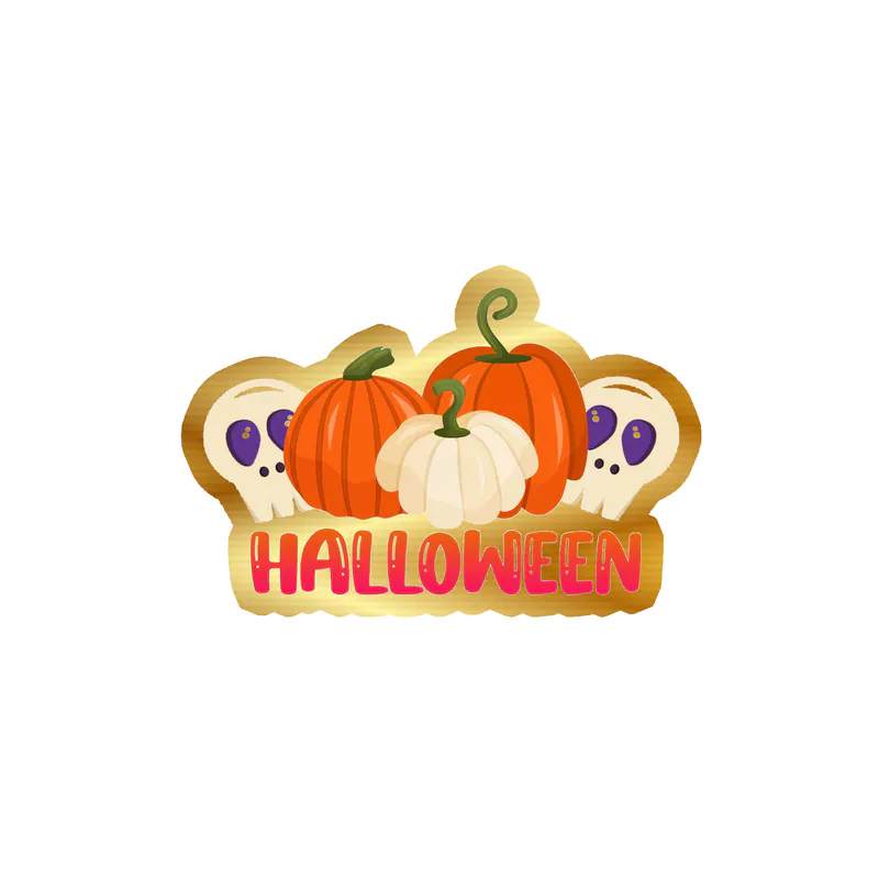 Halloween Gold Chrome Vinyl Decal - Custom Size