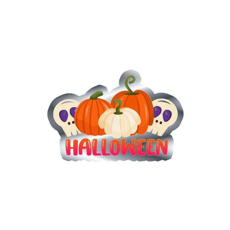 Halloween Silver Chrome Vinyl Decal - Custom Size