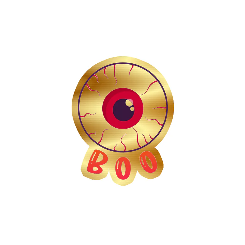 Boo Gold Chrome Vinyl Decal - Custom Size