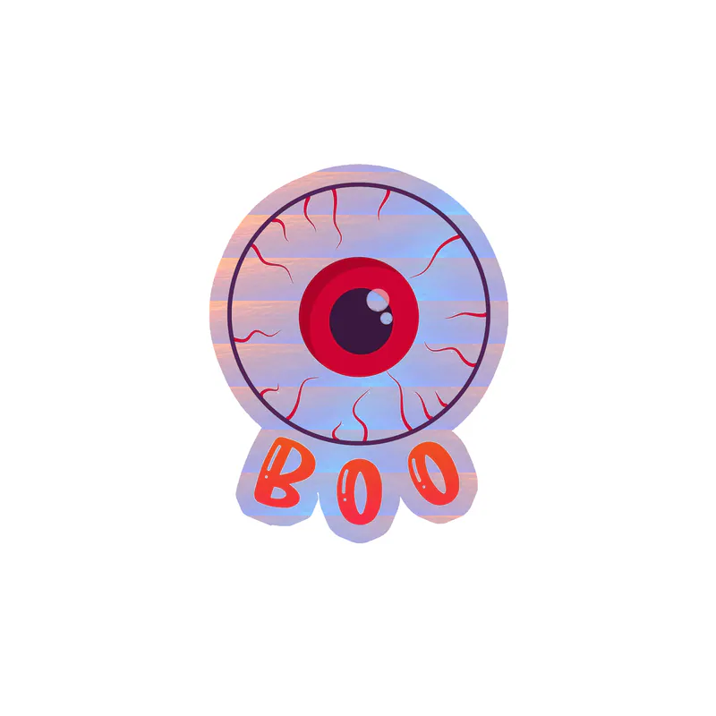 Boo Holographic Vinyl Decal - Custom Size