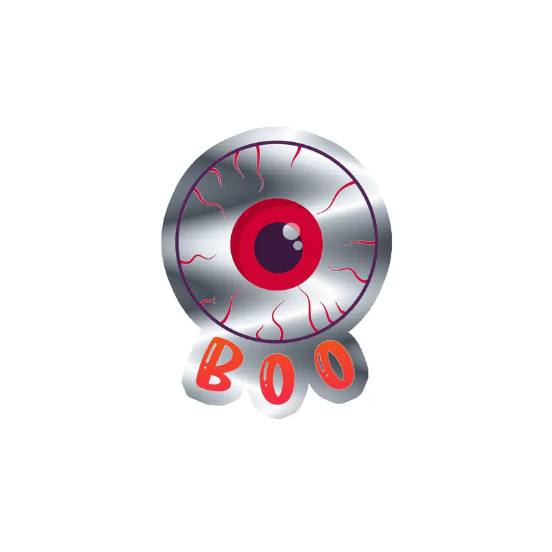 Boo Silver Chrome Vinyl Decal - Custom Size