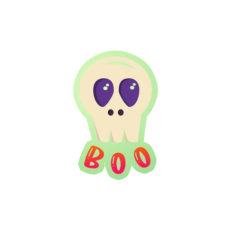 Boo Glow in the Dark Vinyl Decal - Custom Size