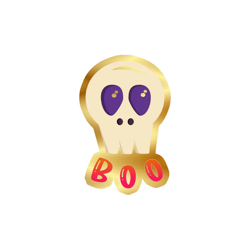 Boo Gold Chrome Vinyl Decal - Custom Size