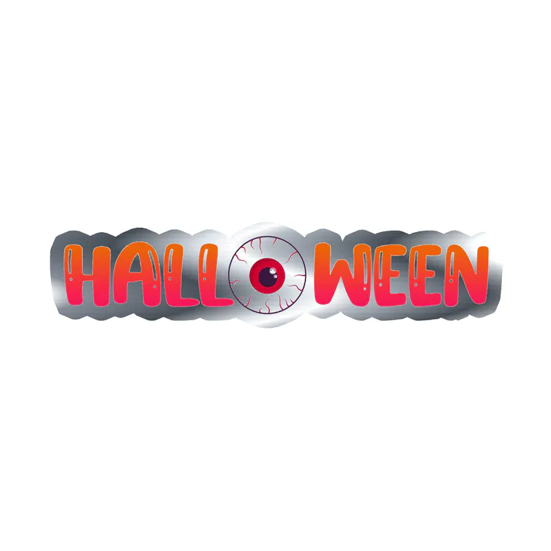 Halloween Silver Chrome Vinyl Decal - Custom Size