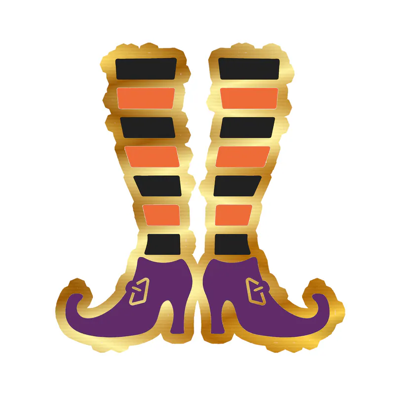 Witch Legs Gold Chrome Vinyl Decal - Custom Size