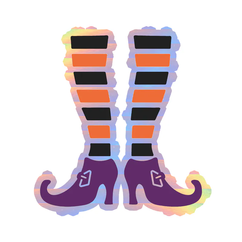 Witch Legs Holographic Vinyl Decal - Custom Size