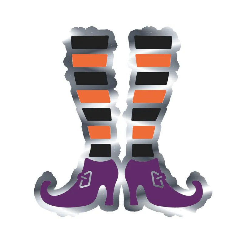 Witch Legs Silver Chrome Vinyl Decal - Custom Size