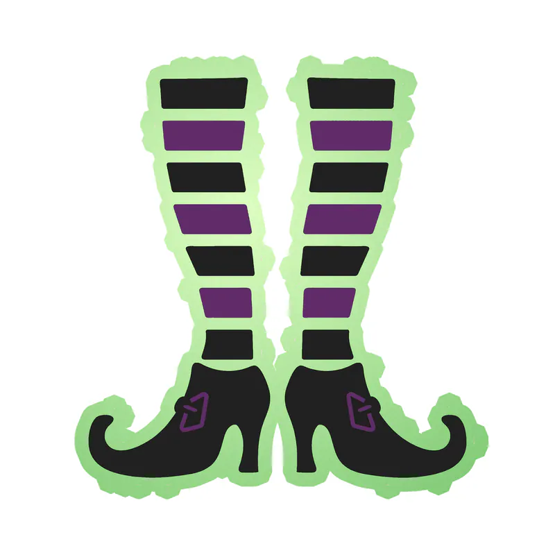 Witch Legs Glow in the Dark Vinyl Decal - Custom Size