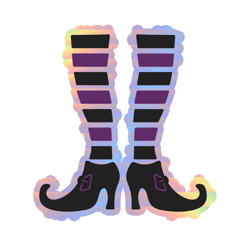 Witch Legs Holographic Vinyl Decal - Custom Size