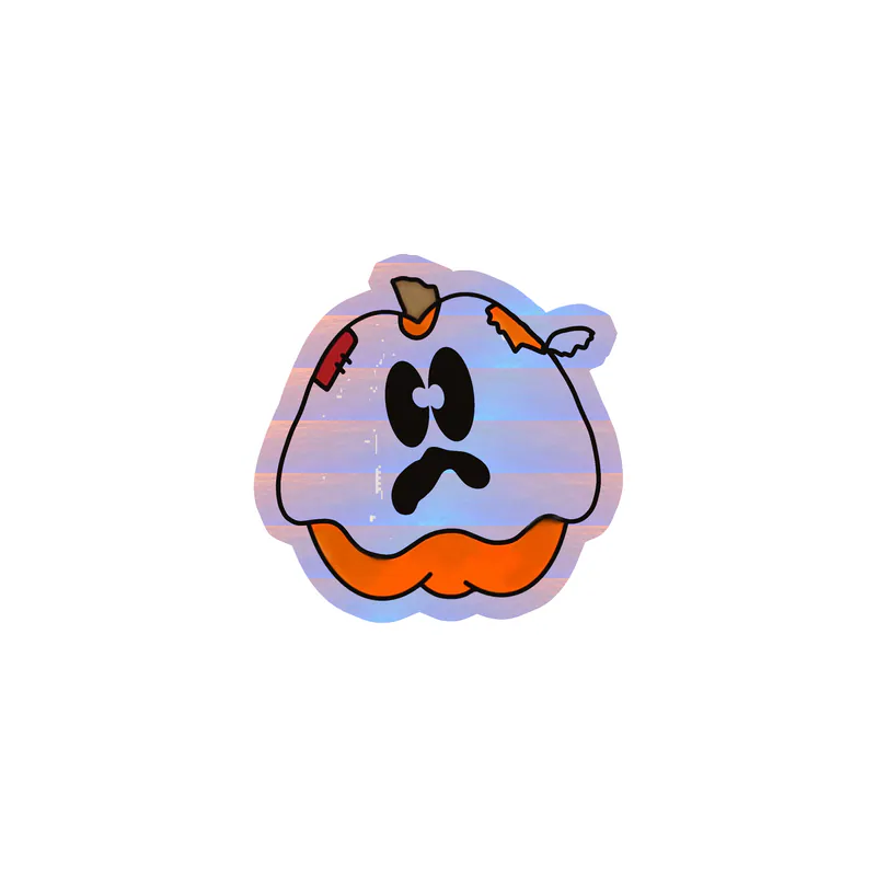 Pumpkin Holographic Vinyl Decal - Custom Size