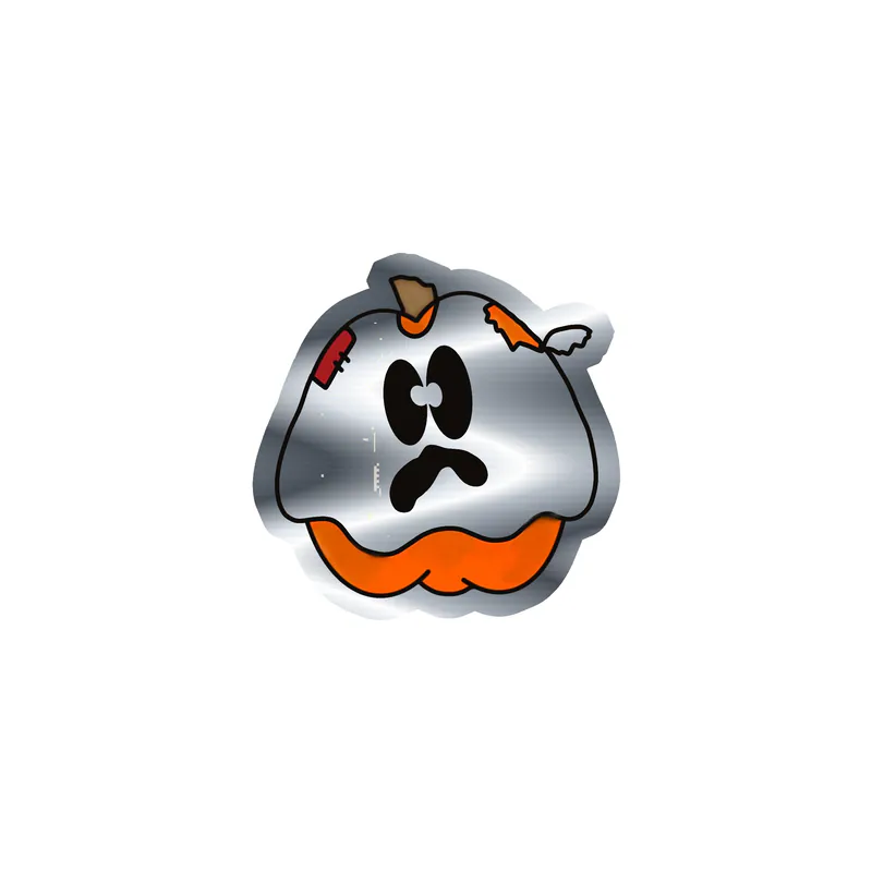 Pumpkin Silver Chrome Vinyl Decal - Custom Size