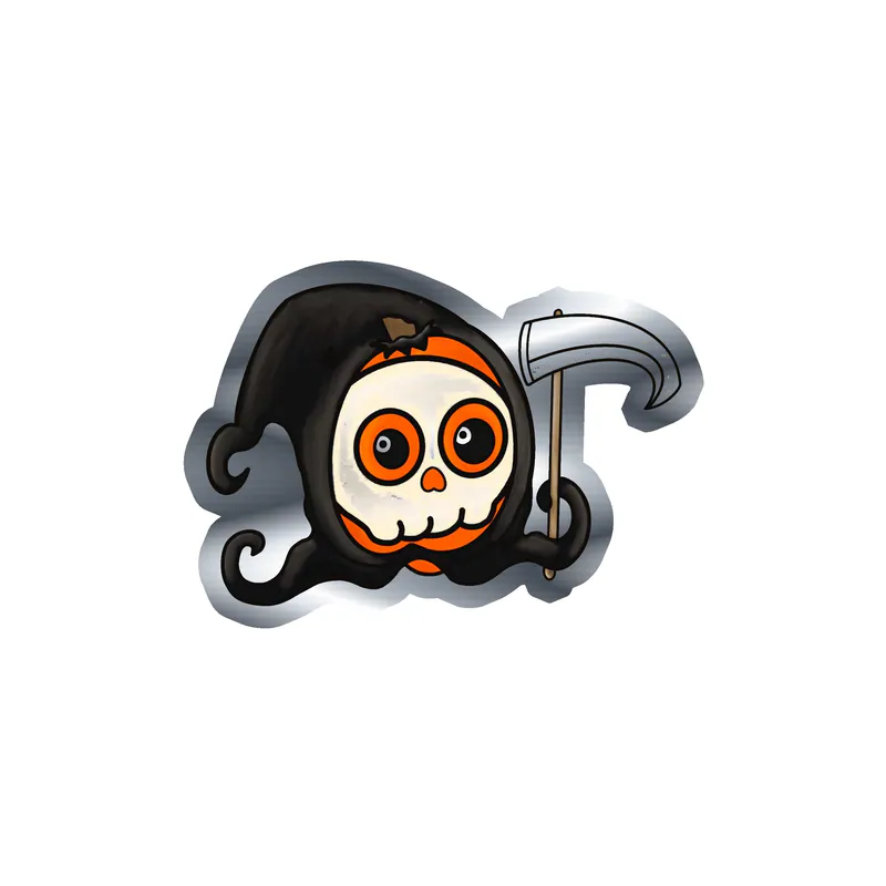 Pumpkin Silver Chrome Vinyl Decal - Custom Size