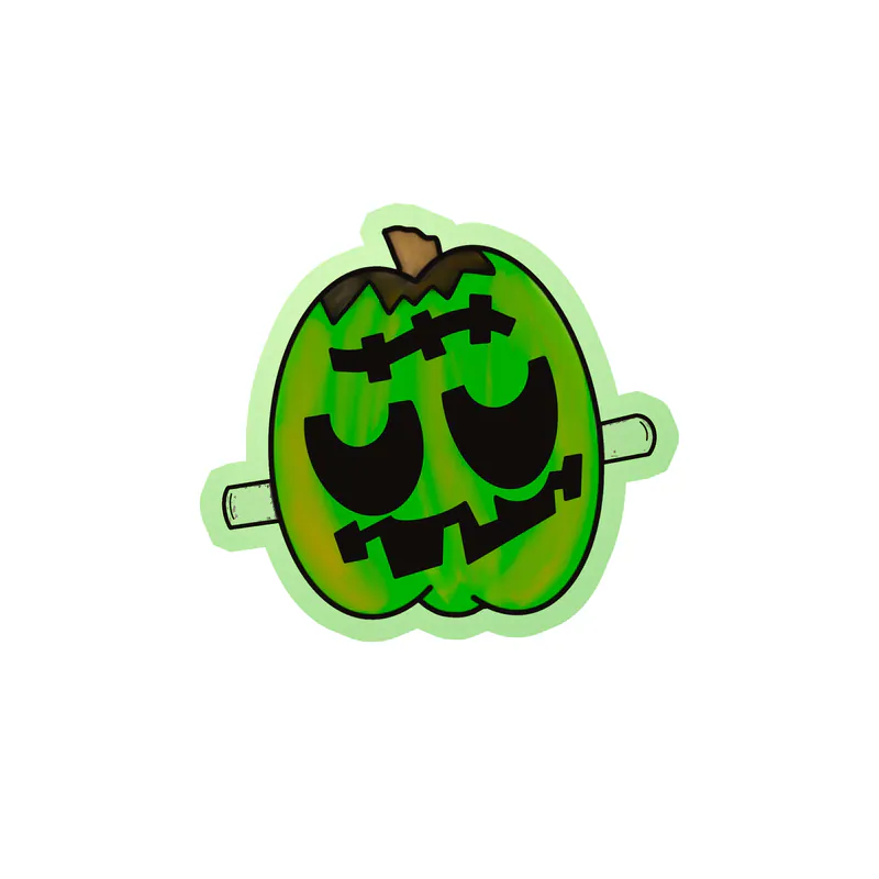 Pumpkin Glow in the Dark Vinyl Decal - Custom Size
