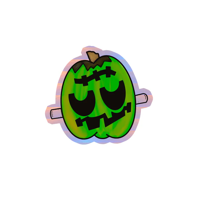 Pumpkin Holographic Vinyl Decal - Custom Size