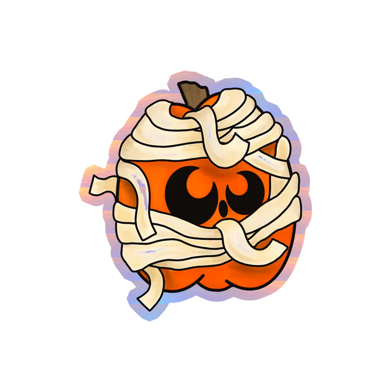 Pumpkin Holographic Vinyl Decal - Custom Size