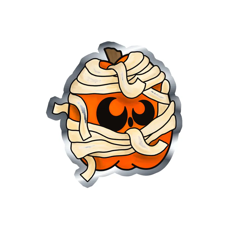 Pumpkin Silver Chrome Vinyl Decal - Custom Size