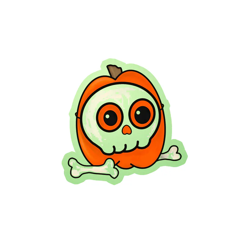 Pumpkin Glow in the Dark Vinyl Decal - Custom Size