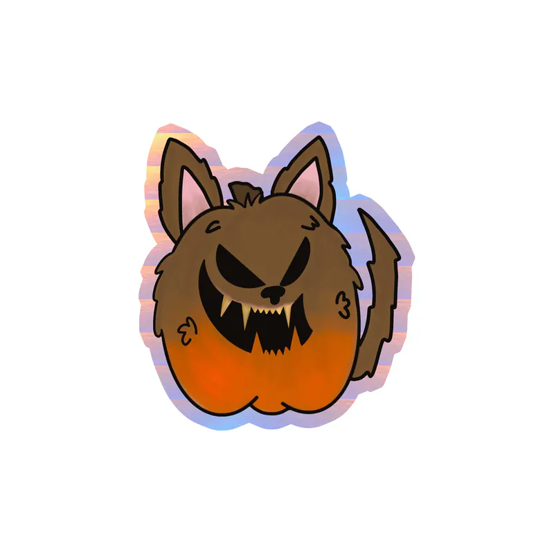 Pumpkin Holographic Vinyl Decal - Custom Size