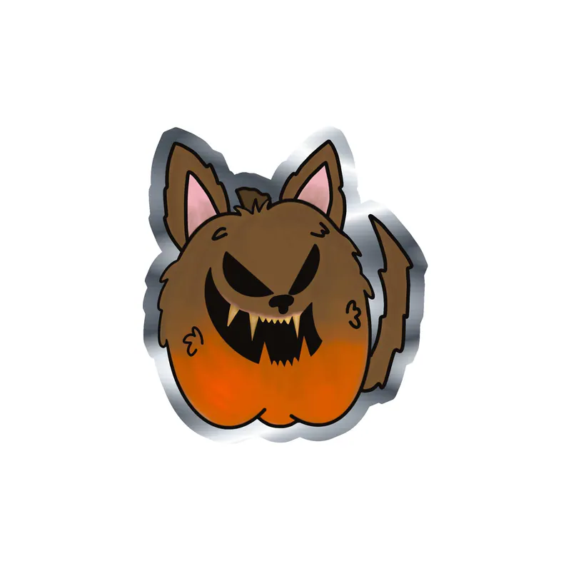 Pumpkin Silver Chrome Vinyl Decal - Custom Size
