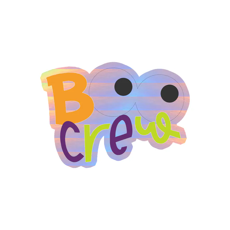 Boo Crew Holographic Vinyl Decal - Custom Size