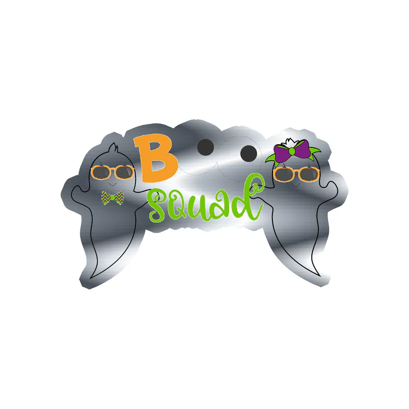 Boo Squad Silver Chrome Vinyl Decal - Custom Size