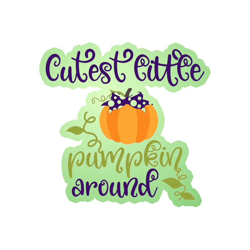 Cutest Little Pumpkin Around Glow in the Dark Vinyl Decal - Custom Size