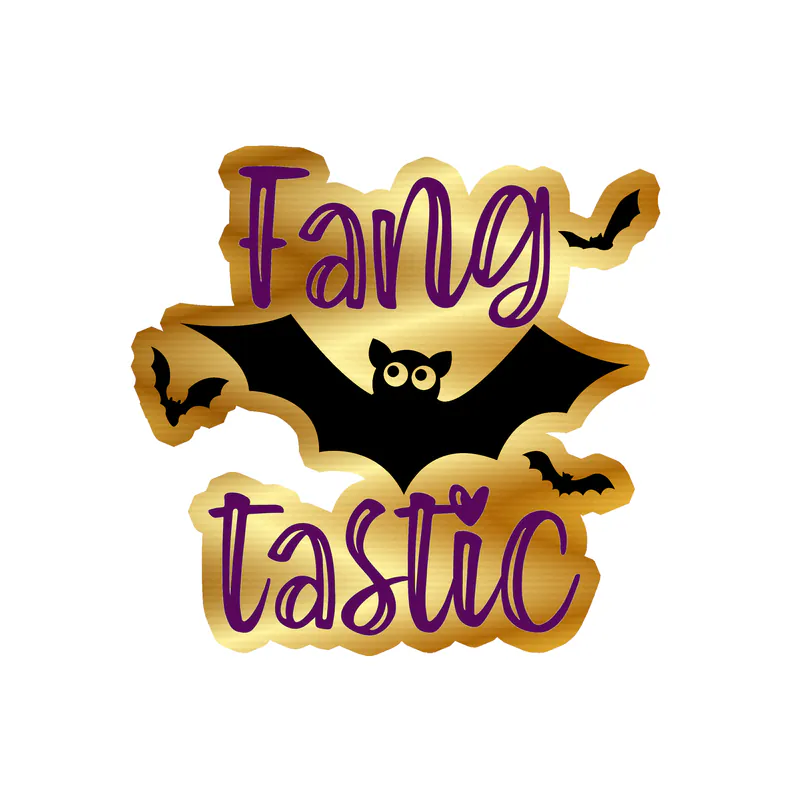 Fang-tastic Gold Chrome Vinyl Decal - Custom Size