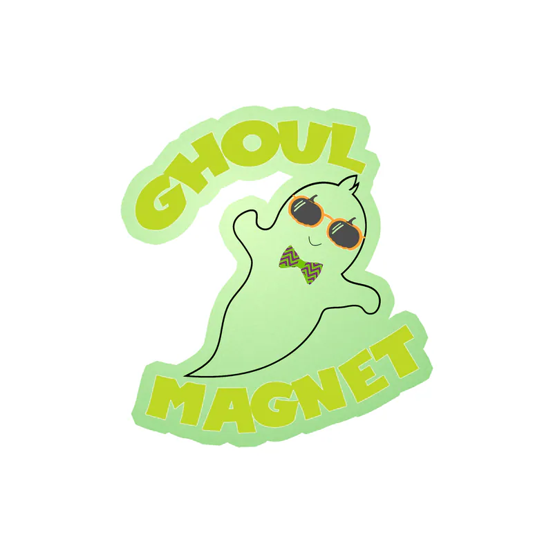Ghoul Magnet Glow in the Dark Vinyl Decal - Custom Size
