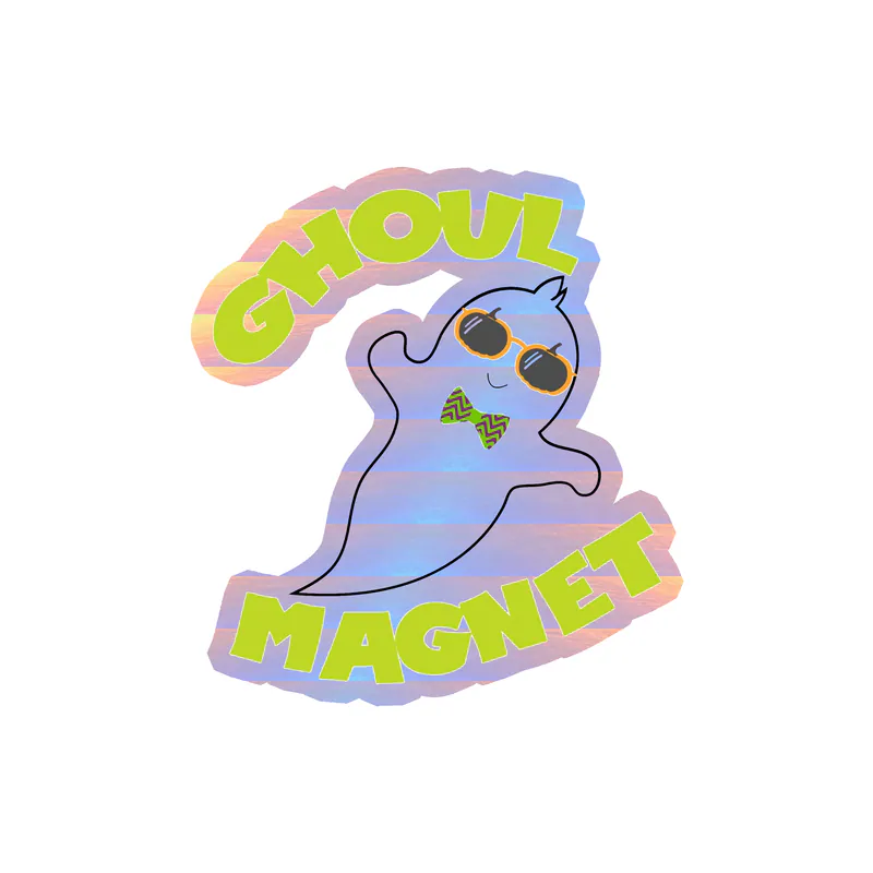 Ghoul Magnet Holographic Vinyl Decal - Custom Size