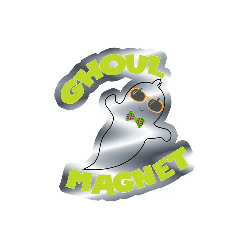 Ghoul Magnet Silver Chrome Vinyl Decal - Custom Size