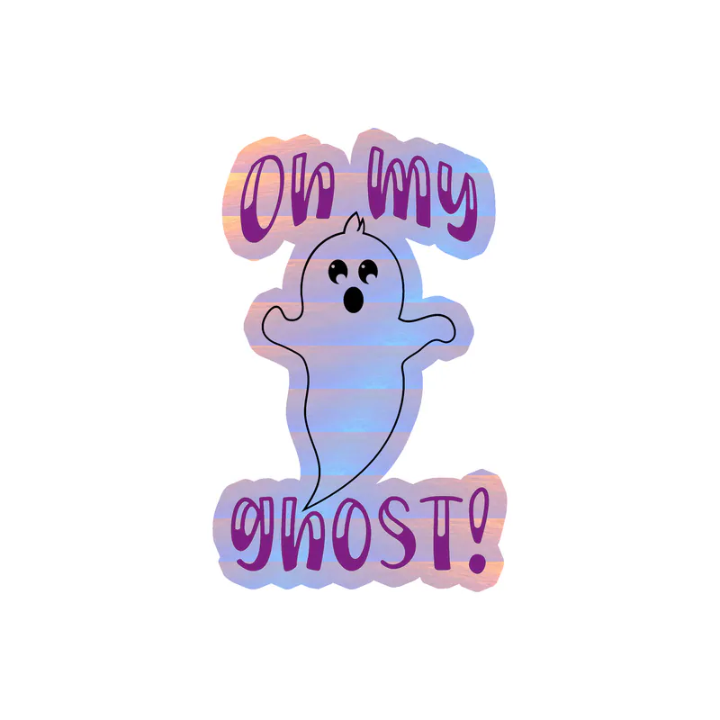 One Cool Ghoul Holographic Vinyl Decal - Custom Size