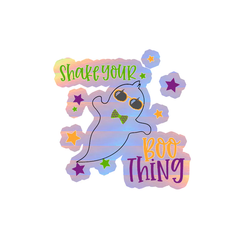 Halloween Holographic Vinyl Decal - Custom Size