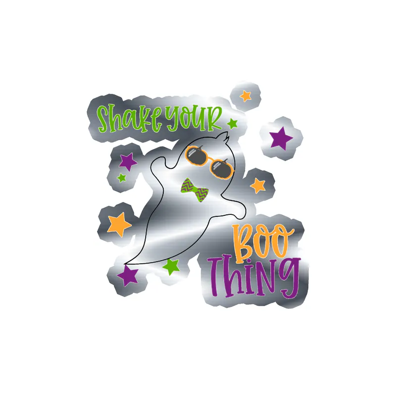 Halloween Silver Chrome Vinyl Decal - Custom Size