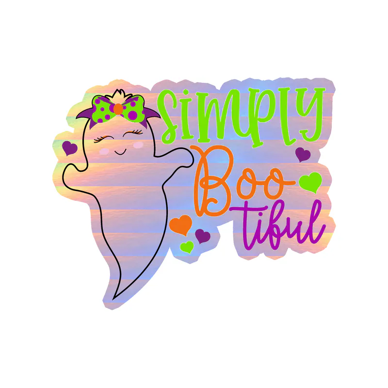 Halloween Holographic Vinyl Decal - Custom Size