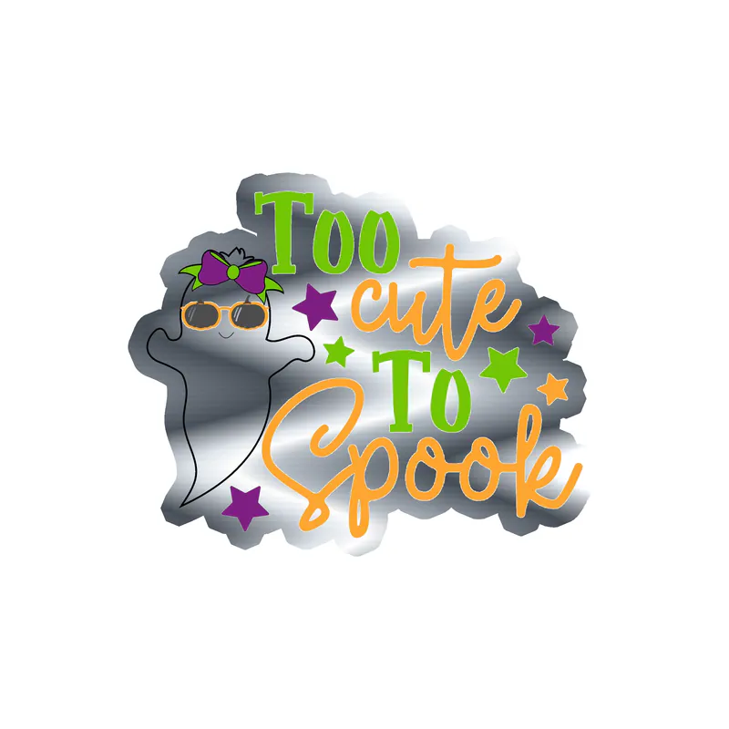 Halloween Silver Chrome Vinyl Decal - Custom Size