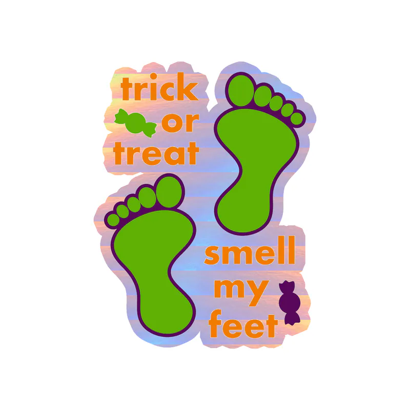Halloween Holographic Vinyl Decal - Custom Size