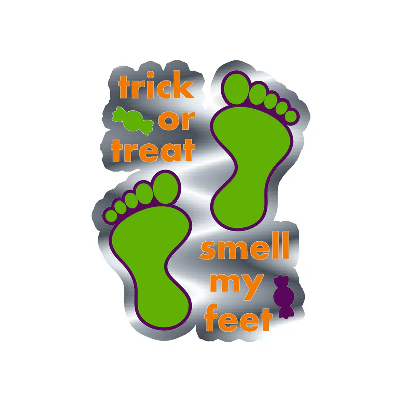 Halloween Silver Chrome Vinyl Decal - Custom Size