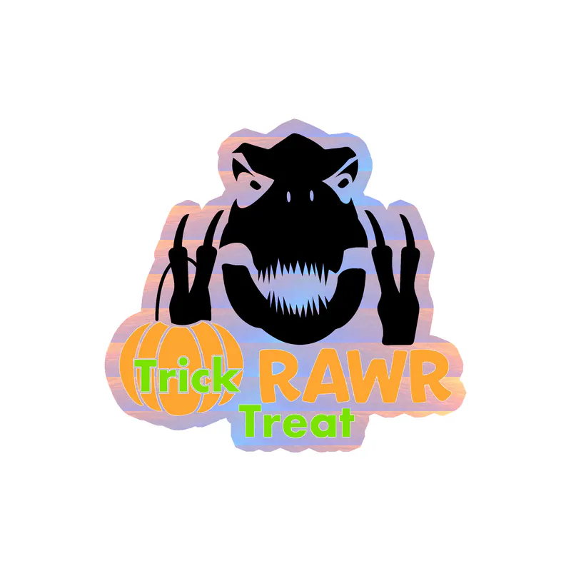 Halloween Holographic Vinyl Decal - Custom Size