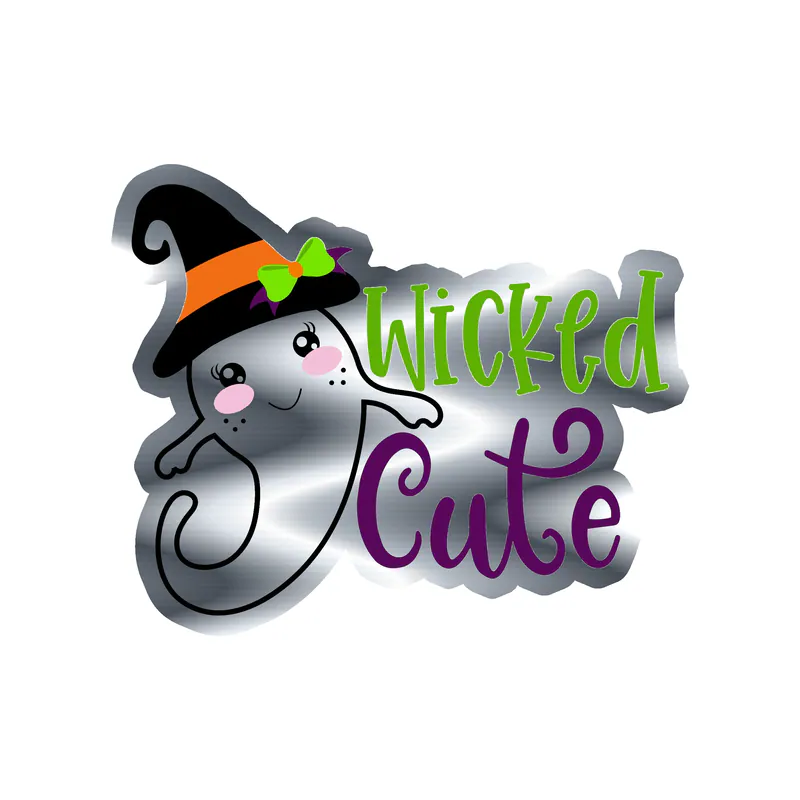 Halloween Silver Chrome Vinyl Decal - Custom Size