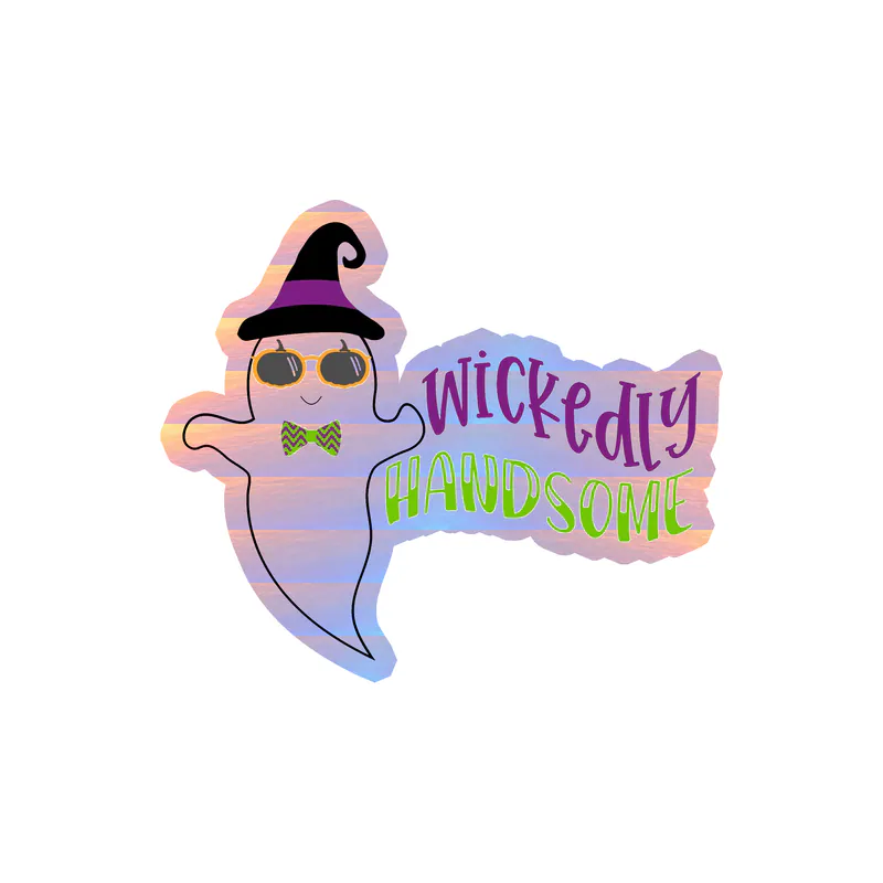 Halloween Holographic Vinyl Decal - Custom Size