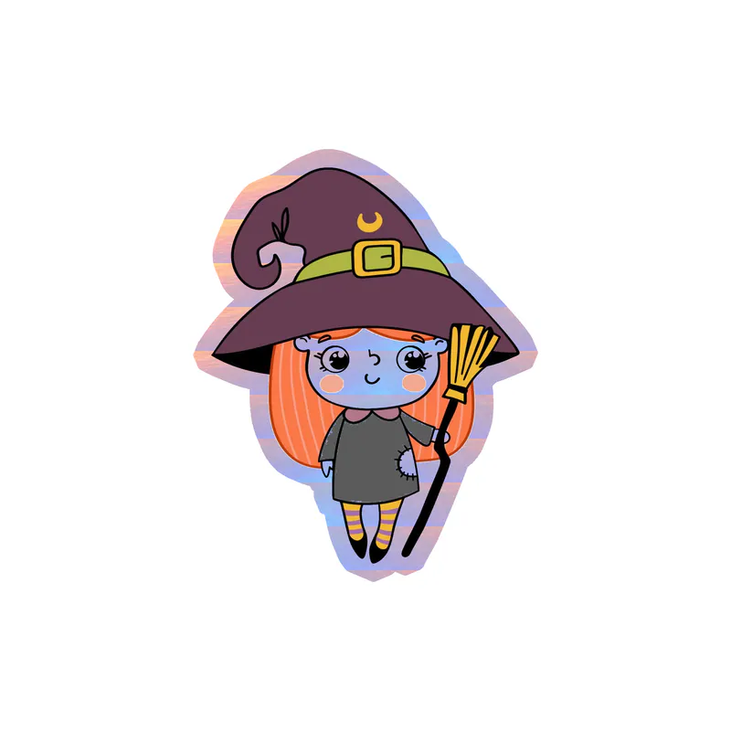 Halloween Character Holographic Vinyl Decal - Custom Size