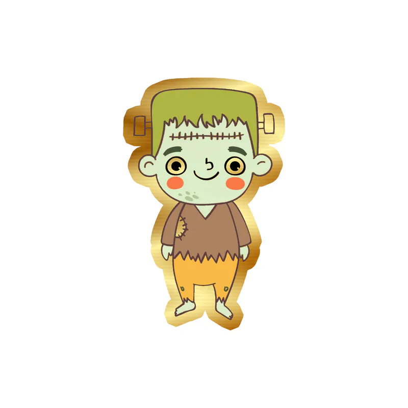 Halloween Character Gold Chrome Vinyl Decal - Custom Size