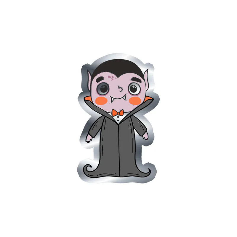 Halloween Character Silver Chrome Vinyl Decal - Custom Size